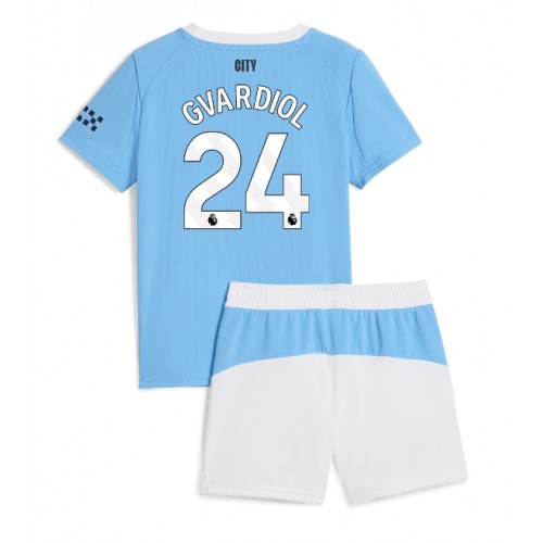 Manchester City Josko Gvardiol #24 Replika Babytøj Hjemmebanesæt Børn 2025-26 Kortærmet (+ Korte bukser) Manchester City Josko Gvardiol #24 Replika Babytøj Hjemmebanesæt Børn 2025-26 Kortærmet (+ Korte bukser)
